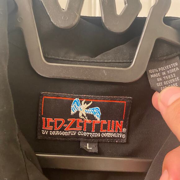 Vintage Led Zeppelin Stairway to Heaven Short Sleeve Button Up Shirt Size Large - Picture 6 of 6